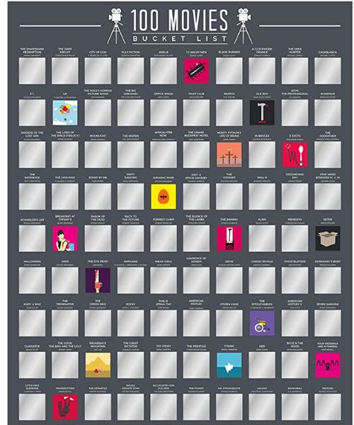 100 Filme, die man gesehen haben muss Scratch-Off Poster