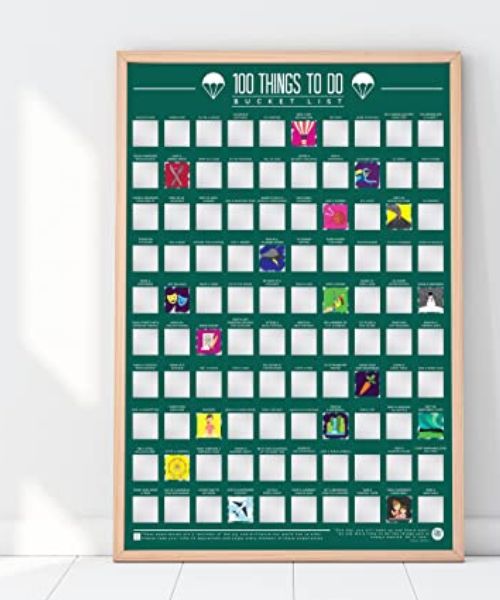 100 Dinge Bucket List Scratch Off Poster