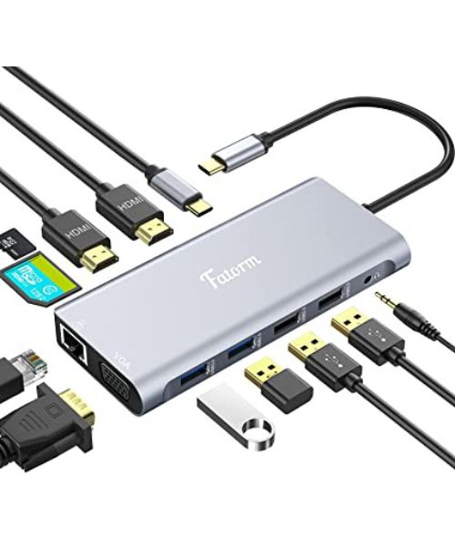 12-In-1 USB-Dockingstation mit mehreren Anschlussen