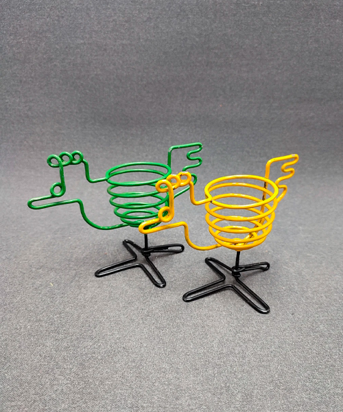 2 Retro Metall Verdrahtete Eierbecher