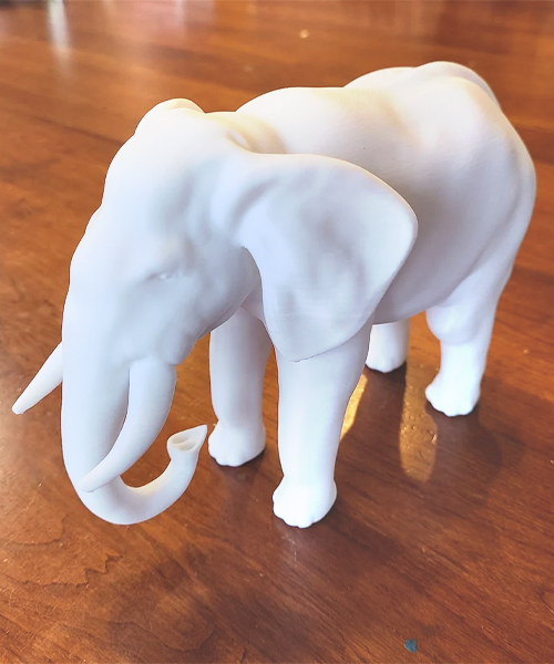 3D Gedruckter Weisser Elefant 3D Gedruckter Weisser Elefant