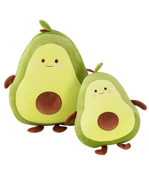  Avocado-Plueschkissen