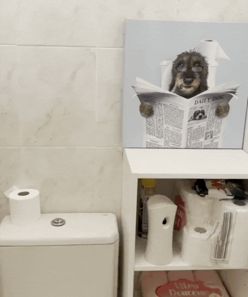 Benutzerdefinierte Haustier Portraet Hund lesen Zeitung