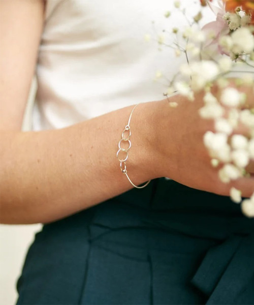 Gelang Empat Cincin Perak Perak Ulang Tahun ke-40