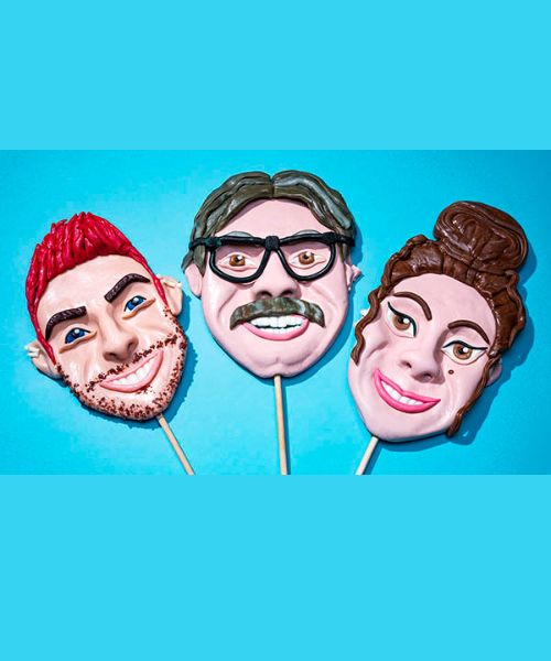 Personalisierte Lollipops Gesicht