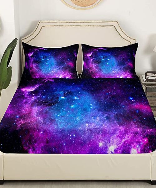 Lila Galaxy Bettbezuge