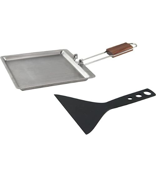 Raclette-/Kase-Schmelzpfannchen aus Edelstahl mit Schaber