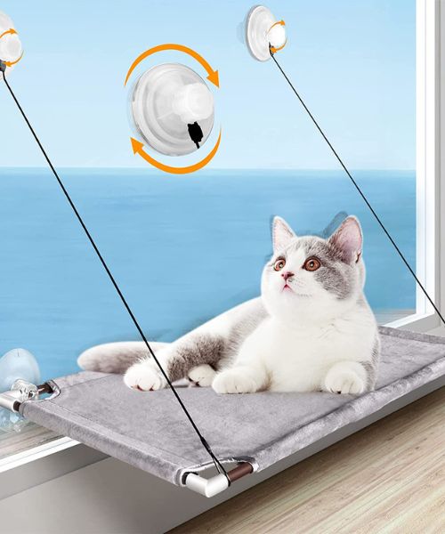 Schwebendes Fenster-Katzenbett