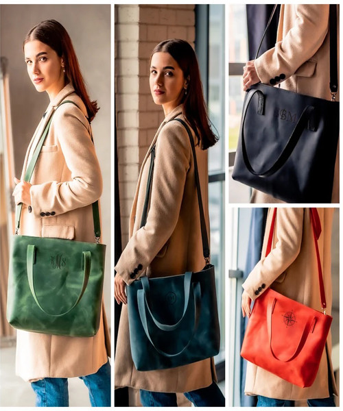 Tote Tasche aus echtem Leder