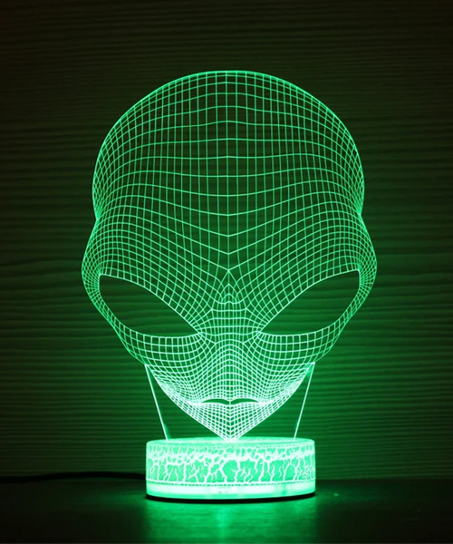 Alien Kopf 3D Nachtlicht