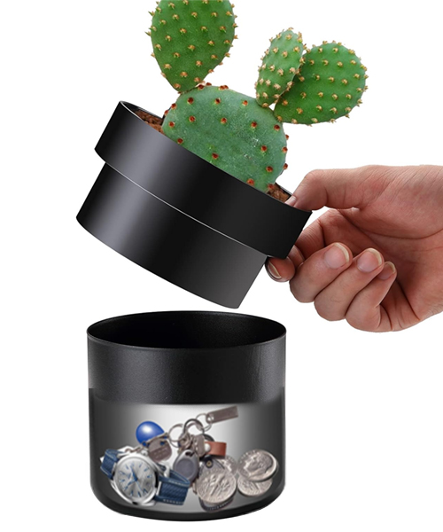 Blumen topf mit versteckter Lagerung