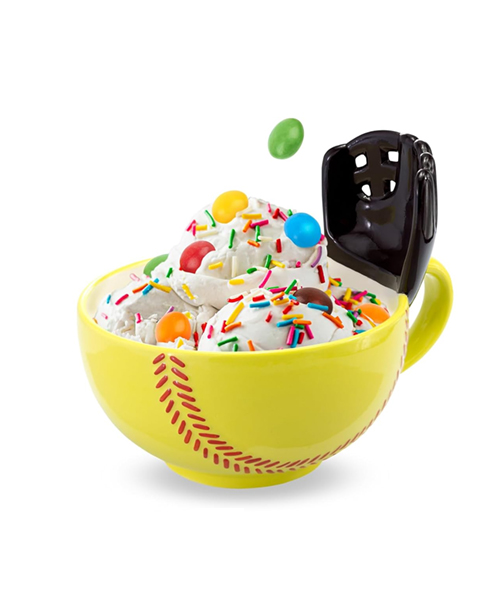 Der Softball Becher mit Handschuh