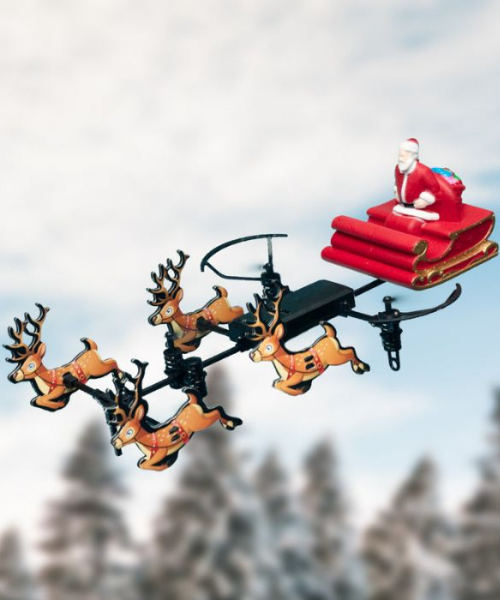 Fliegende Weihnachtsmann Drohne