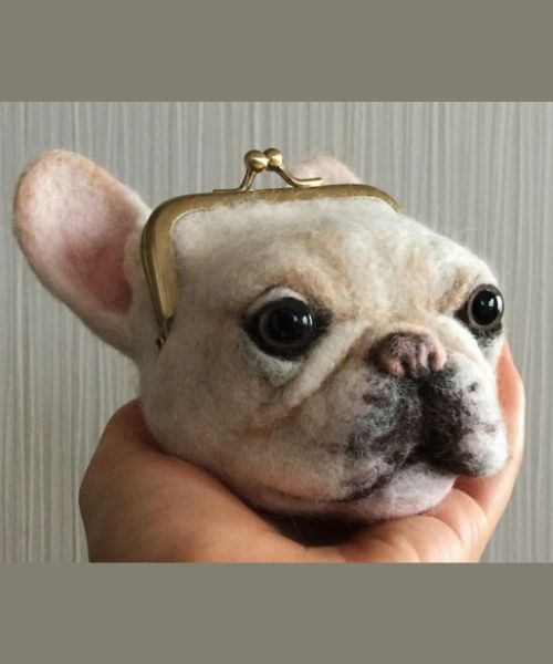 Gefilzte Hunde Münzbeutel aus Wolle