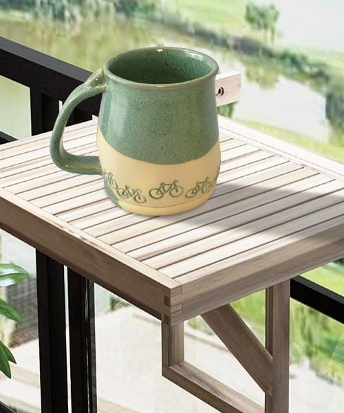 Handgefertigte Topferei Fahrrad Becher