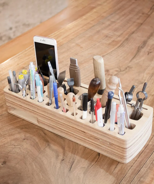 Holz Werkzeug Halterung Und Telefon Sprecher