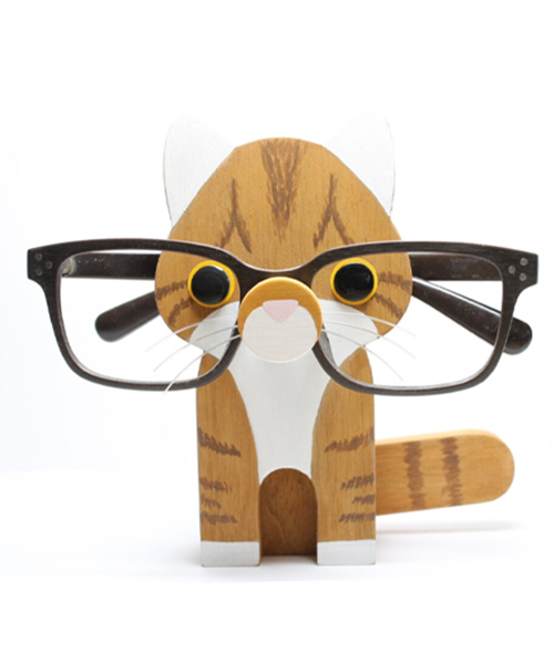 Keramik Katze Augeglas Halterung