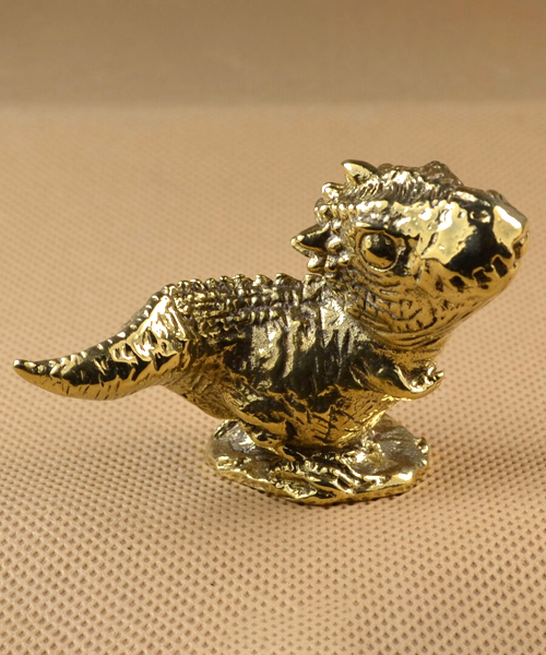 Kupfer Kleine niedliche Dinosaurier Statue