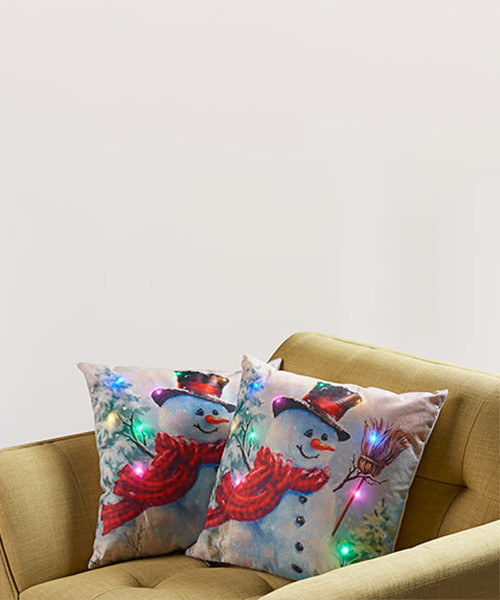 LED Schneemann Kissen