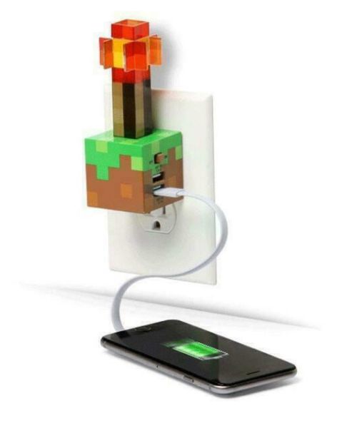Minecraft Taschenlampe USB Wandladegerat