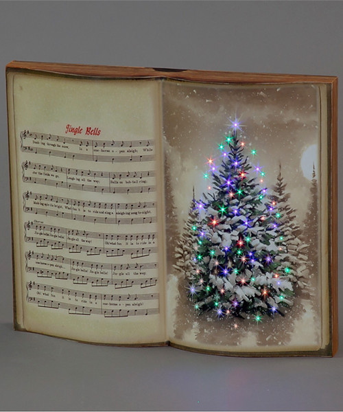 Musikbuch-Leinwand mit Weihnachtsbaum