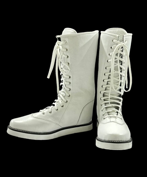 Pro Wrestling Lange Weisse Stiefel