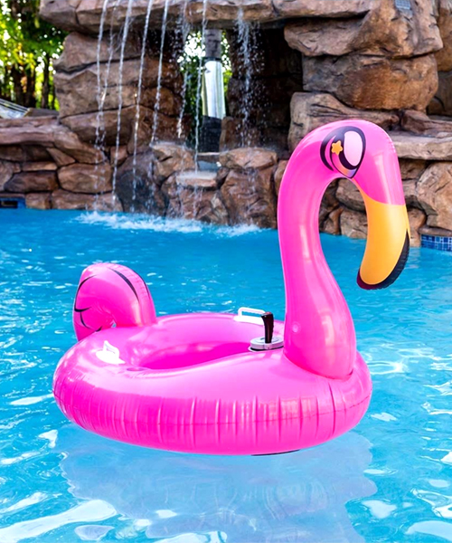 Rosa Flamingo Pool Schwimmer