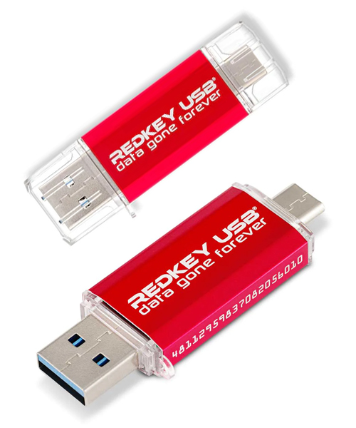 Rote Schluessel USB Daten Wischen Werkzeug