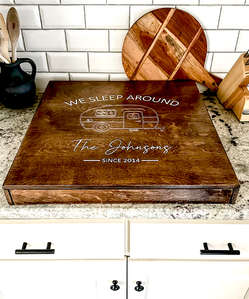 RV Gravierte Camper Herd Deckung