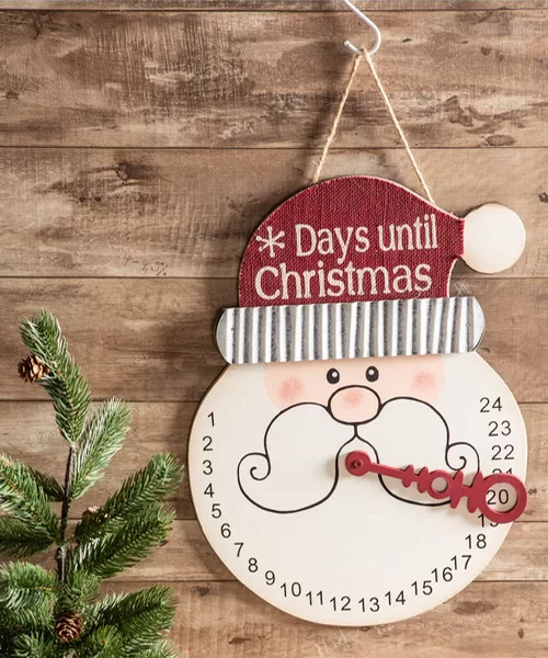 Santa Tage bis Weihnachten Hängeschild