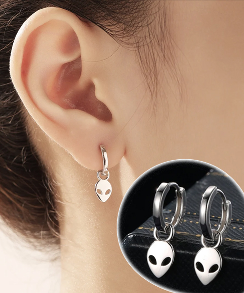 Sterling Silber Alien Ohrringe
