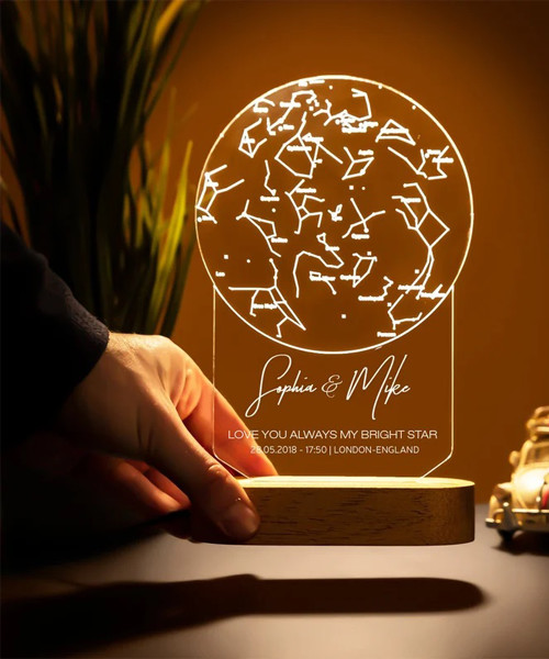 Sternkarte nach Datum Personalisierte Lampe Benutzerdefiniert