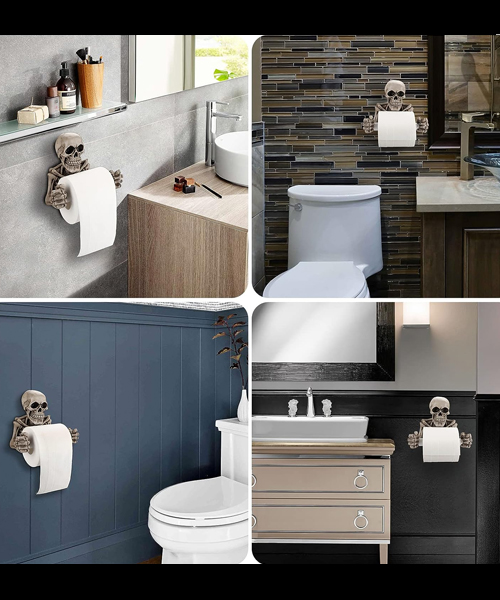 Toilettenpapierhalter mit Totenkopf
