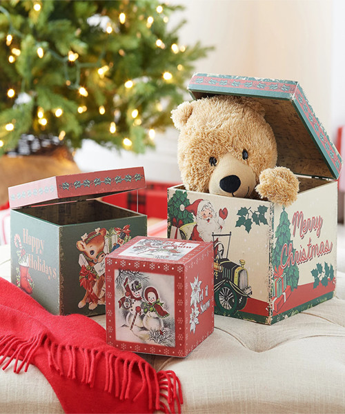 Weihnachten Vintage Holz Nistkästen